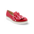 Red shoe with white polka dots 