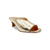 Gold open-toe heeled shoe slide