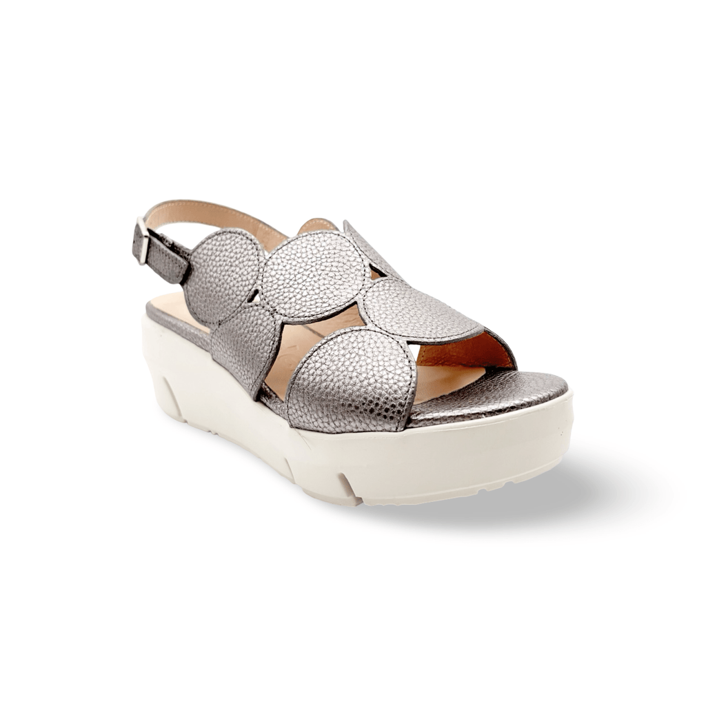 D8210 Pewter Platform Sandal
