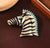 Zebra Gold & Blue Brooch