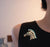 Zebra Gold & Blue Brooch