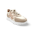 Beige and rose gold sneaker on platform sole