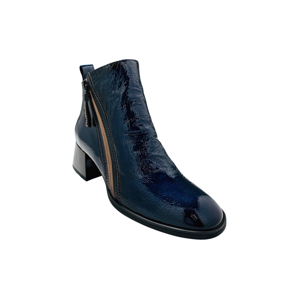 Navy blue patent boots Clearance