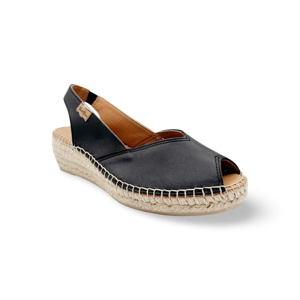 Bernia-P Black Espadrille Slingback