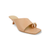 Beige heeled sandal with low heel and toe detail 