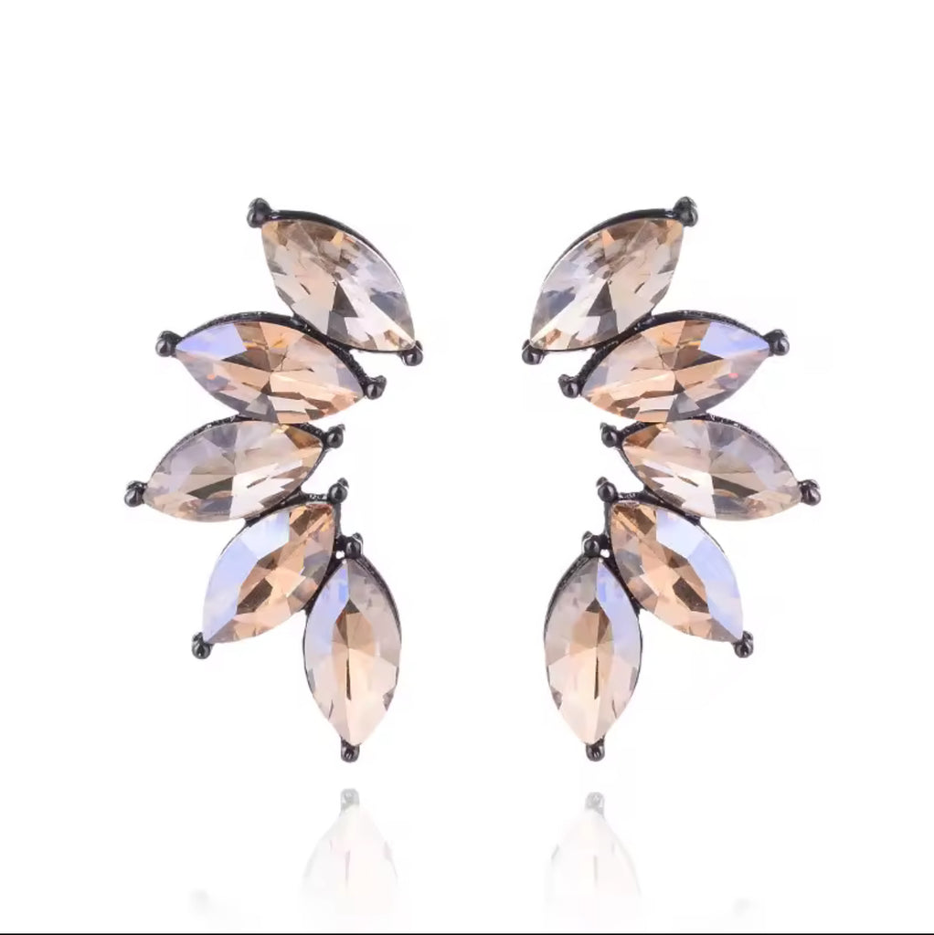 Amber Rhinestone Mini Cluster Earring