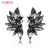 Smoky Rhinestone Cluster Earring