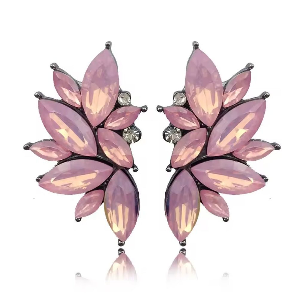 Pink Rhinestone Cluster Earring