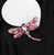 front image of fuchsia dragonfly jewel broach