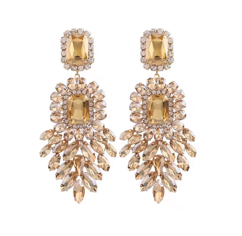 Champagne Chandelier Jewel Earrings