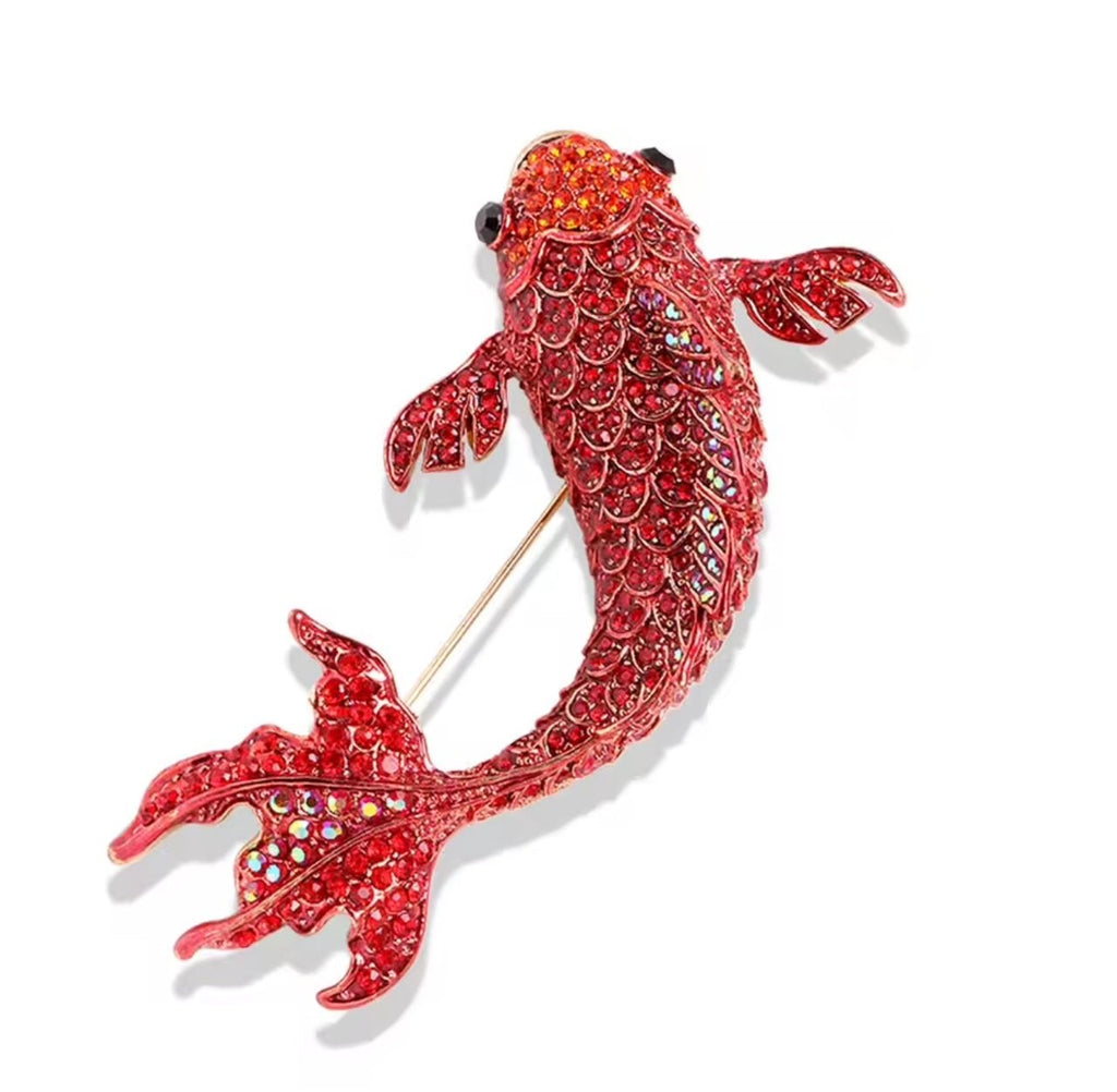 Red Koi Jewel Brooch