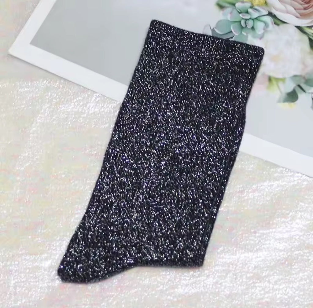 Black Glitter Sock