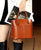 Brown Leather Mini Bucket Bag