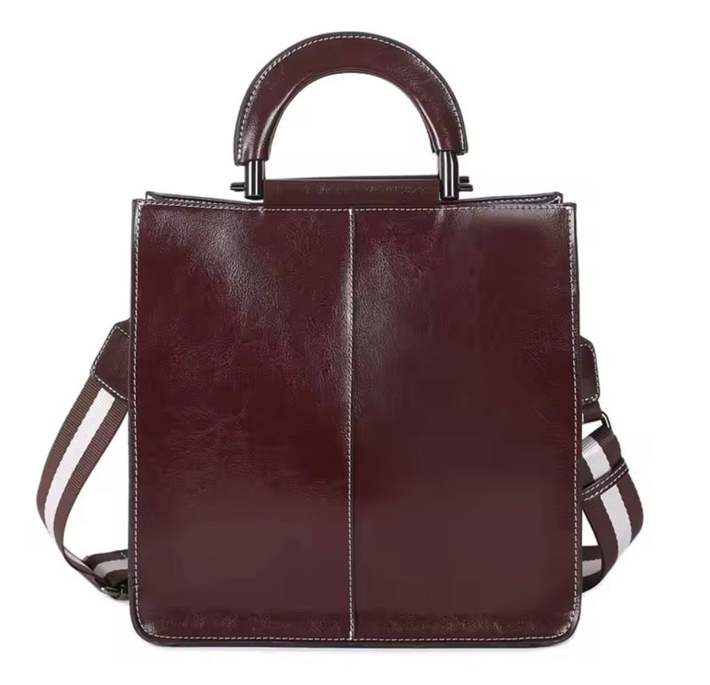 Dark Brown Convertible Tote Bag