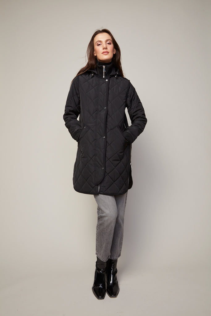 8383 Libby Quilted Black Coat