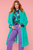 FMCT575A Cashmere Effect Teal Coat
