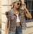 Denim Leopard Print Vest