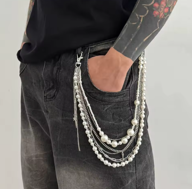 Pearl Layer Hip Chain/Necklace Silver & Pearl
