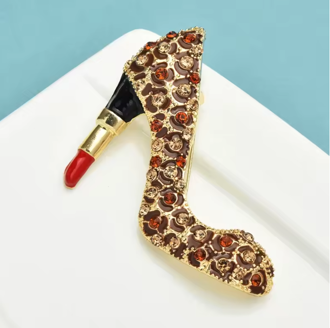 Animal Lipstick Stiletto Brooch
