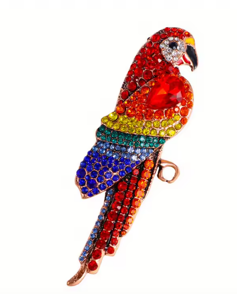 Rainbow Parrot Brooch