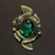 Retro Star Emerald Brooch