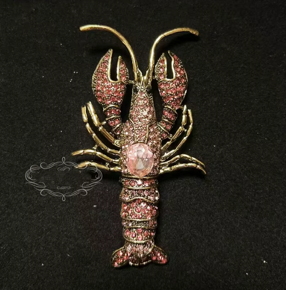 Pink Lobster Brooch