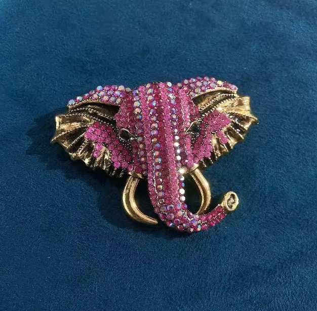 Pink Elephant  Brooch