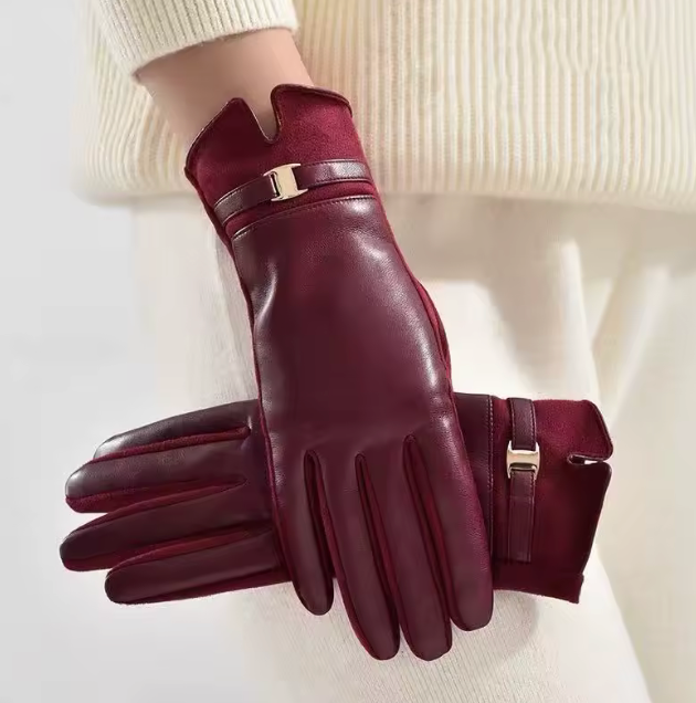 Rosie Stretch Vegan One Size Gloves Merlot