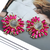 Kimberley Large Rhinestone Cluster Earring Pink
