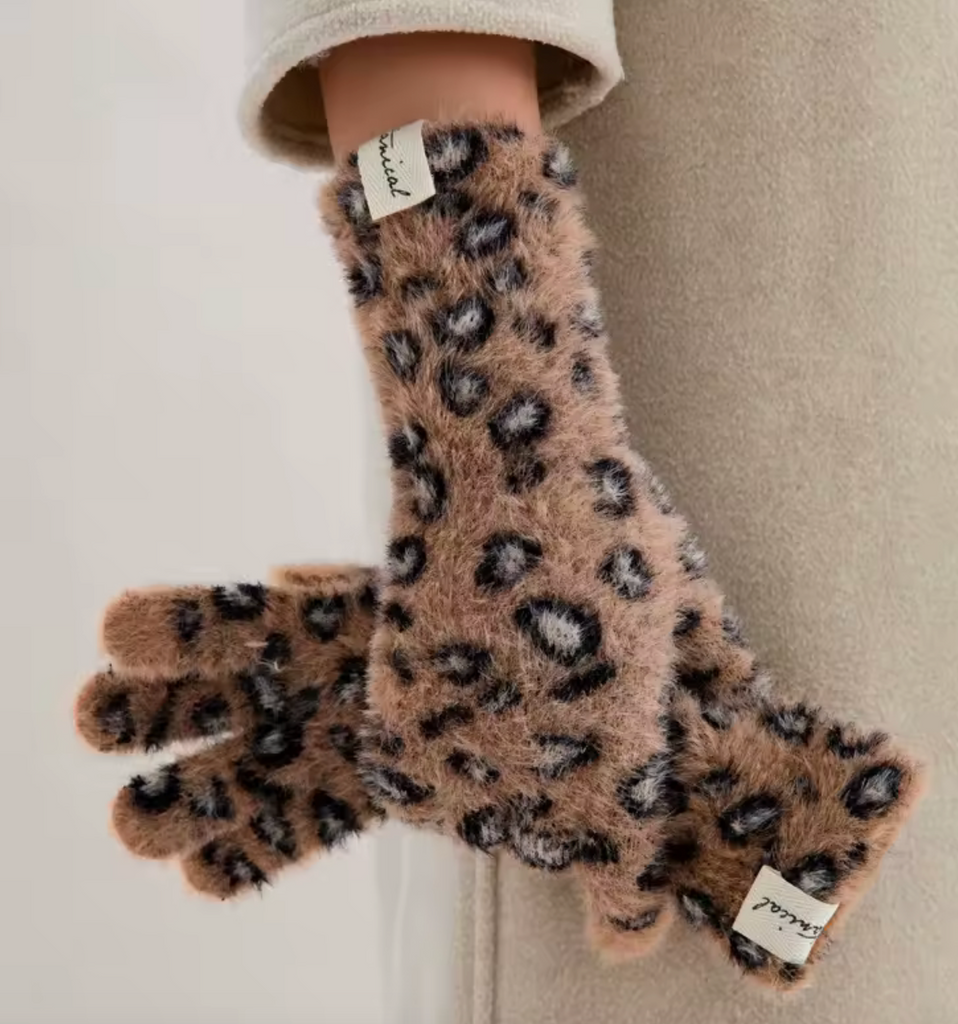 Cha Cha Stretch Animal Print Glove Brown