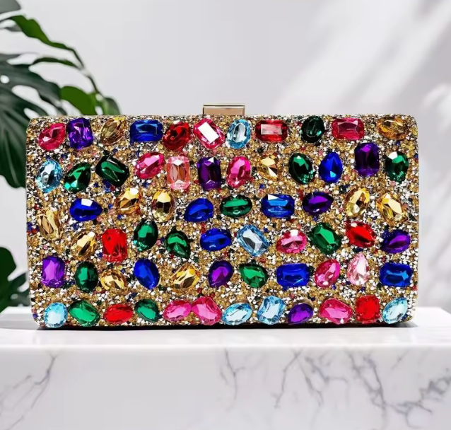 Highburry Multi Jewel Crystal Hard Clutch