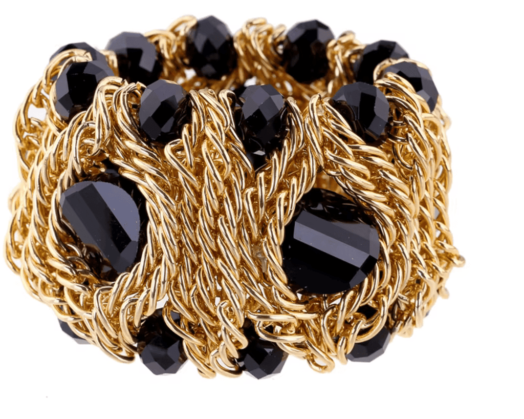 Harlow Black & Gold Stretch Bracelet