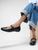 Delicato Black Leather Ballet Flat