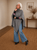 84045 Grey Knit Poncho
