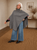 84045 Grey Knit Poncho