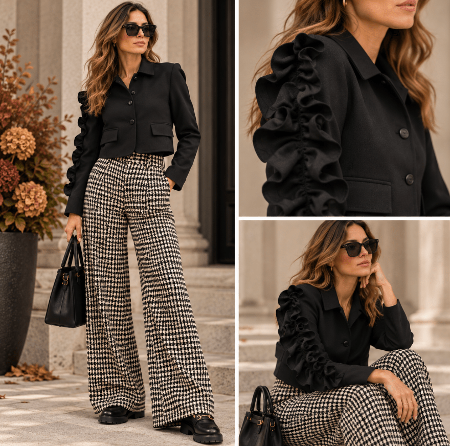 8943 Esmeralda Black Jacket Removeable Frill