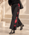 AP600R Black Roses Panel Pull-On Pant