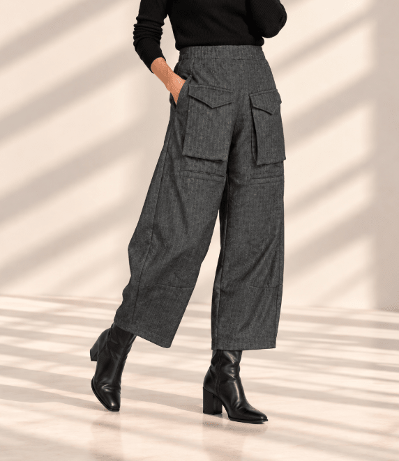 AP727S Atelier Steel Herringbone Pants