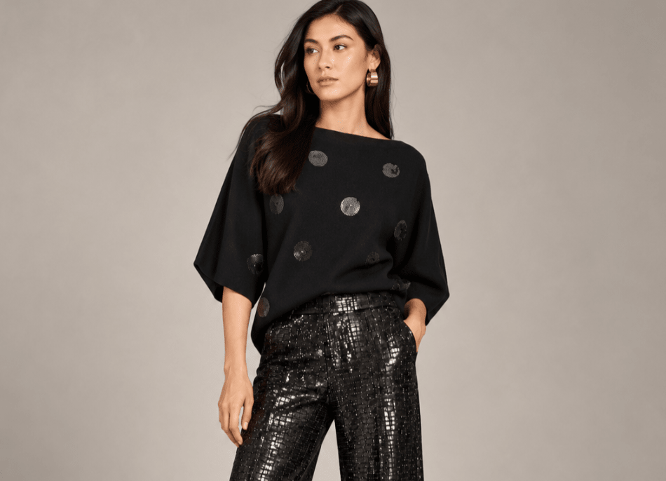 263942 Black Boxy Embroidered Sweater