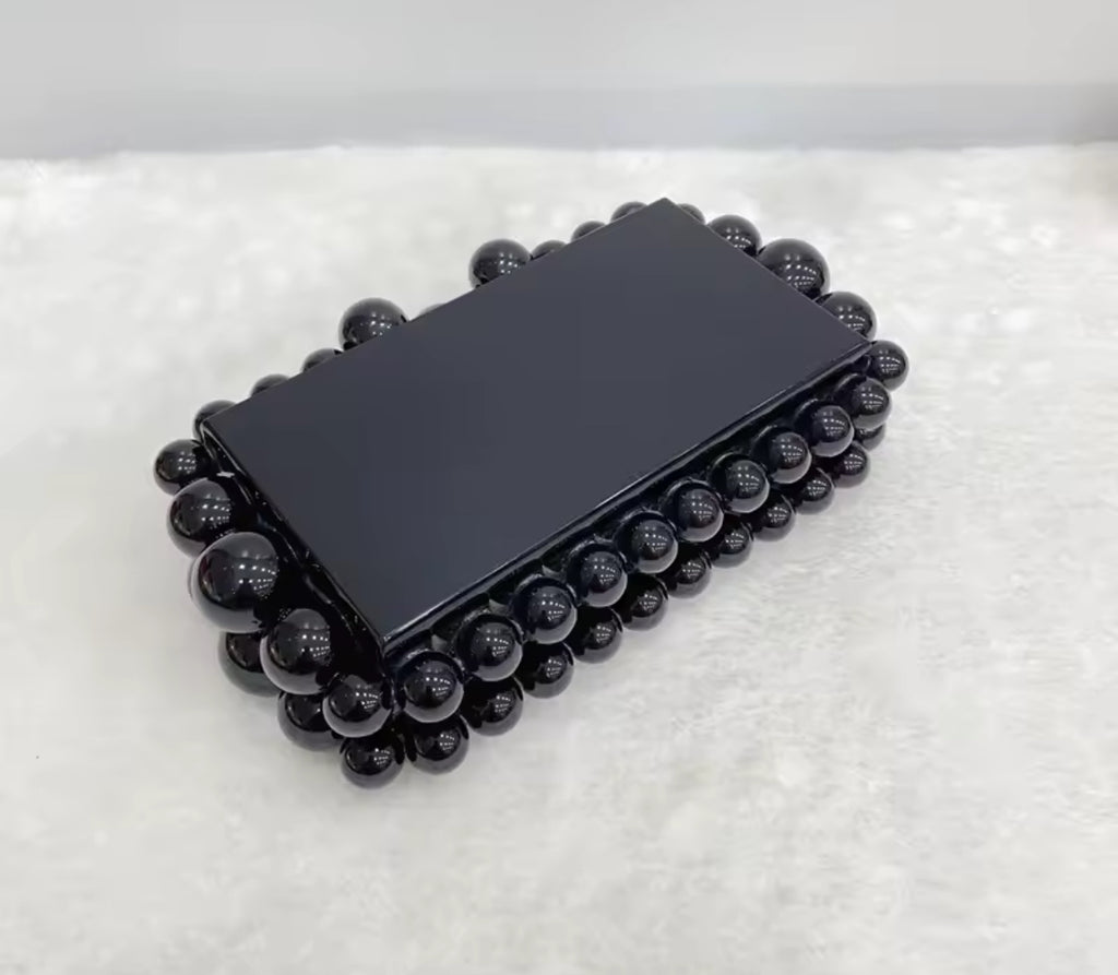 Black Marble Deco Clutch
