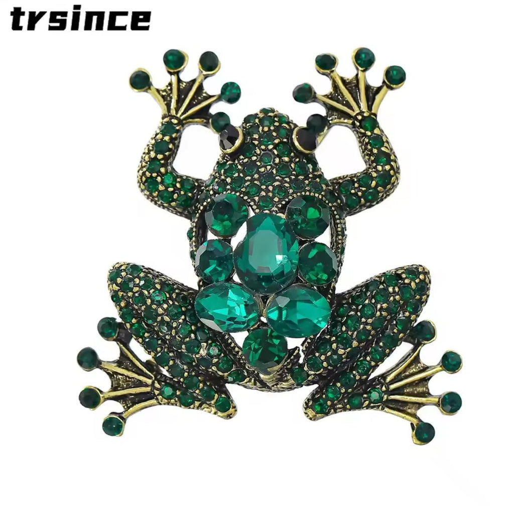 Emerald Frog Jewel Broach