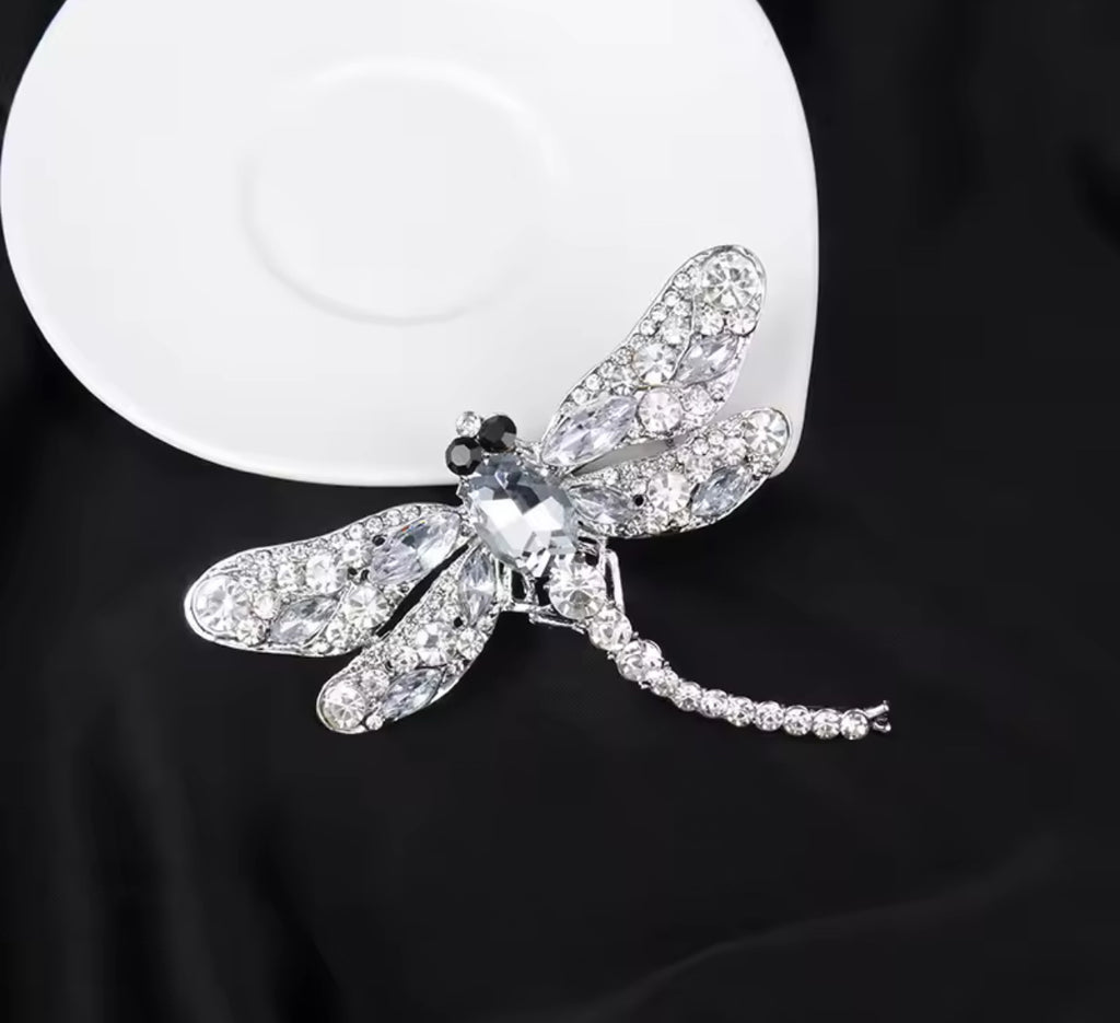 Silver Dragonfly Jewel Broach