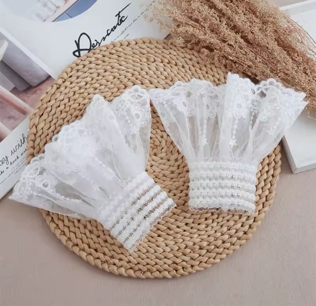 White Lace Star Faux Cuffs