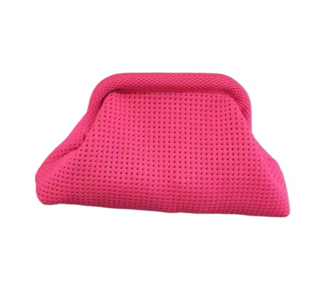 Pink Mesh Clutch