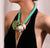 Aqua Rope Charm Pearl Necklace