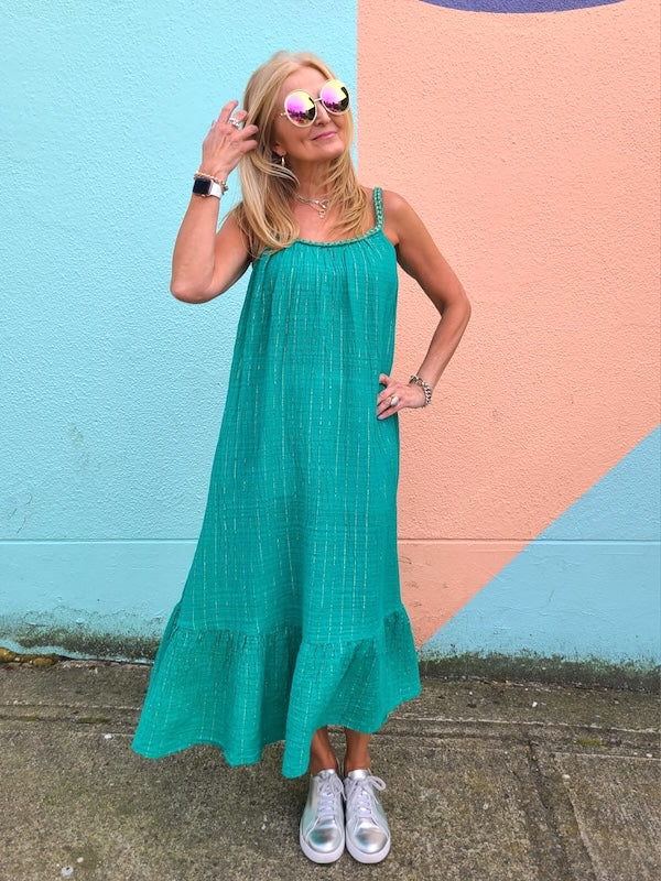 10-170 Green Cotton Dress