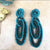 Baroque Silk Crystal Boho Earring Light Blue