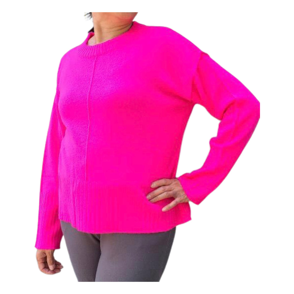 Cashmere Boxy Crew Tickled Pink