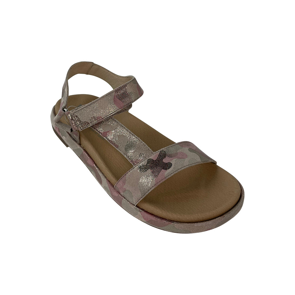 B7410F Pink Camo Leather Sandal