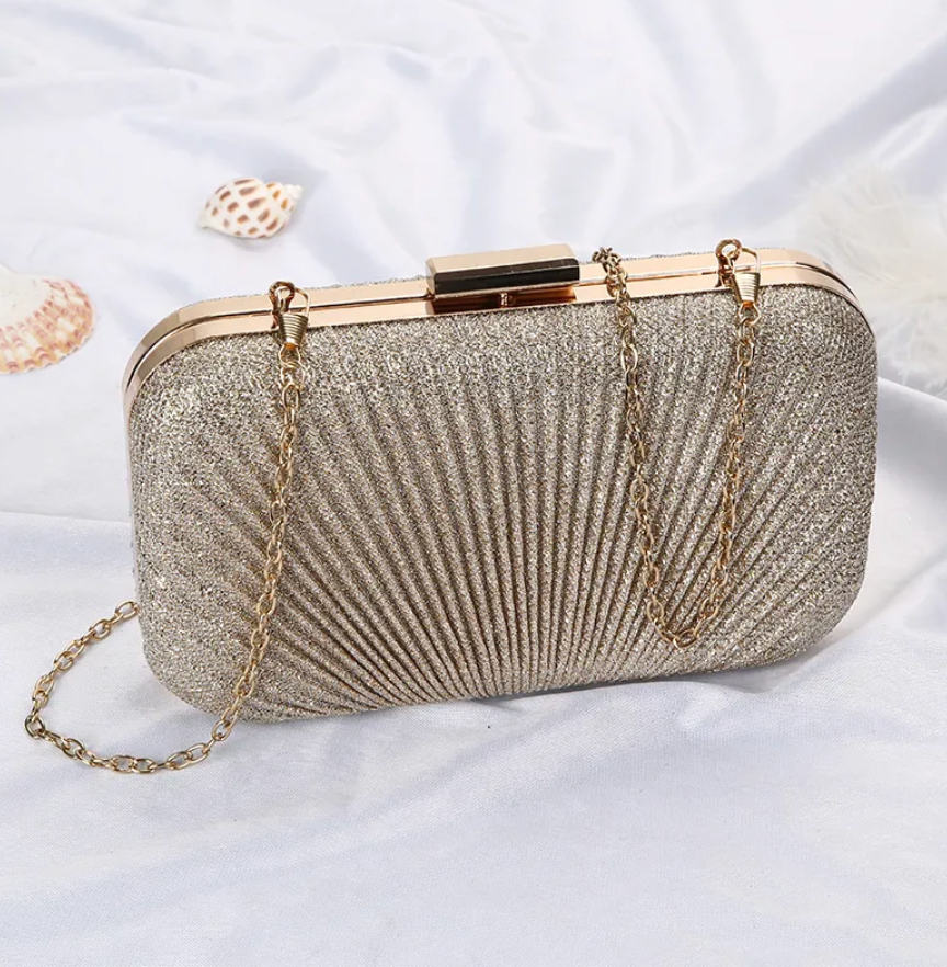 Vintage Clam Shell Gold Clutch